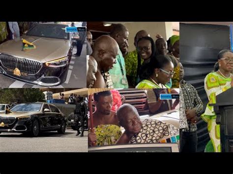 Otumfuos Fleet Of Luxury Cars Storm KNUST Campus In Style As He Arrive