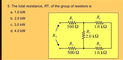 Solved The Total Resistance Rt Of The Group Of Chegg