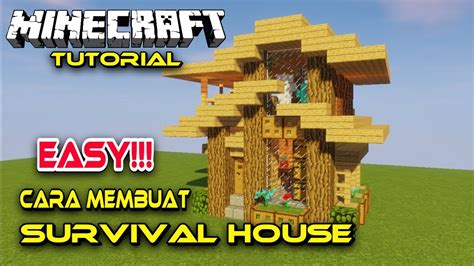 Cara Membuat Rumah Survival Minecraft Easy Youtube