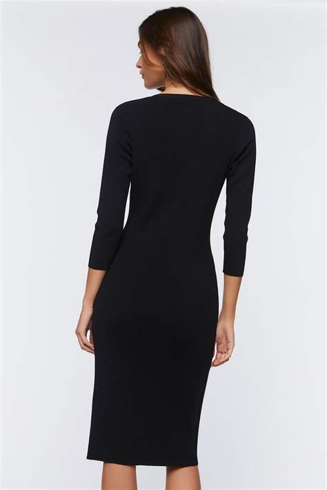 Ribbed Midi Sweater Dress