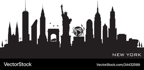 New york city skyline silhouette Royalty Free Vector Image