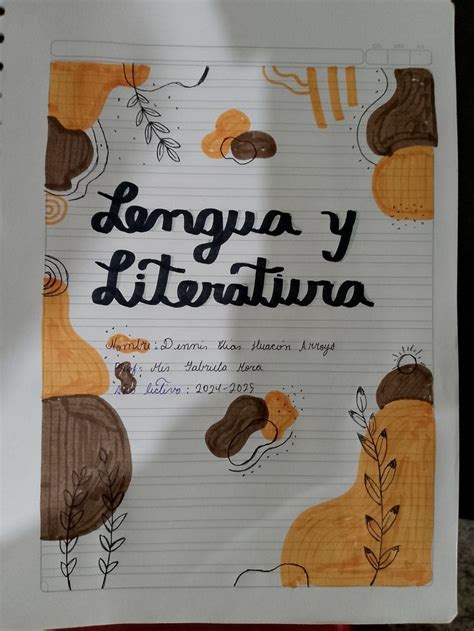 carátula de lengua y literatura aesthetic in 2024 Diy drawing books