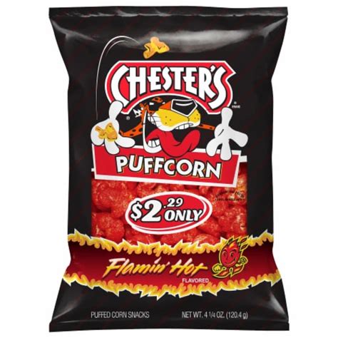 Chester S Puffcorn Flamin Hot Puffed Corn Snack Oz Kroger