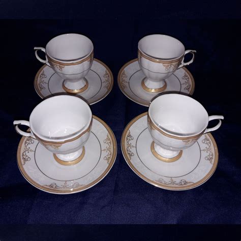 Vintage China Espresso Cups And Saucers Set Of Four Vintage Etsy Cup And Saucer Cup And