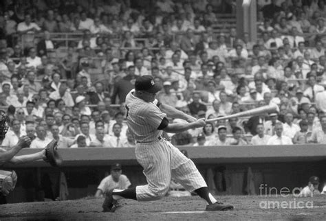 New York Yankees Batter Mickey Mantle By Bettmann