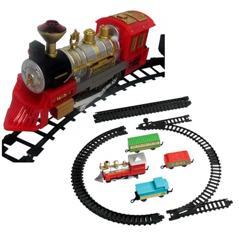 Pista Trem Clássico Locomotiva e Trilhos Brinquedo infantil