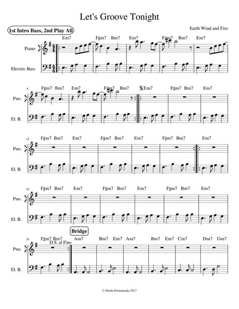 Let's Groove Tonight sheet music for Piano, Bass download free in PDF or MIDI