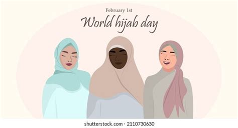 February 1world Hijab Day Vector Illustration Stock Vector Royalty