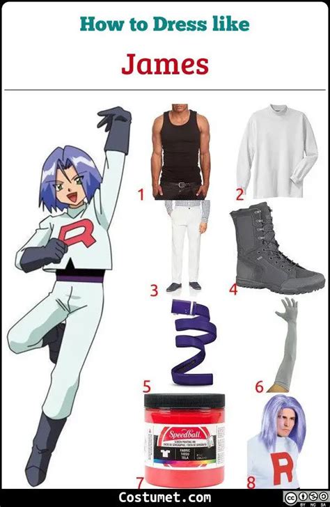 Pokemon Team Rocket James Cosplay Costumes Cartoon Anime Halloween Suit Outfit