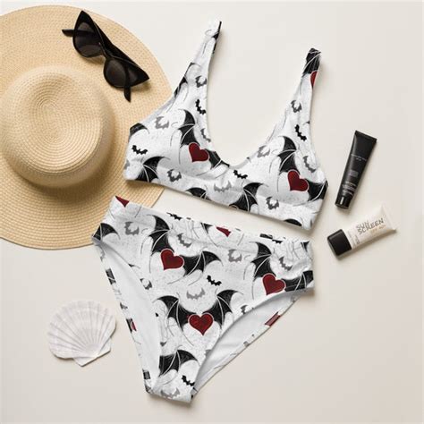 Gothic Vampire Bat Wing Recycled High Waisted Bikini Etsy