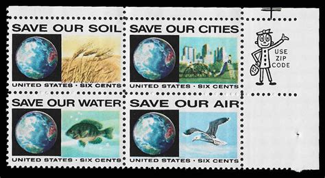 PCBstamps US 1410 1413 ZB 24c 4x6c Anti Pollution MNH 2 United