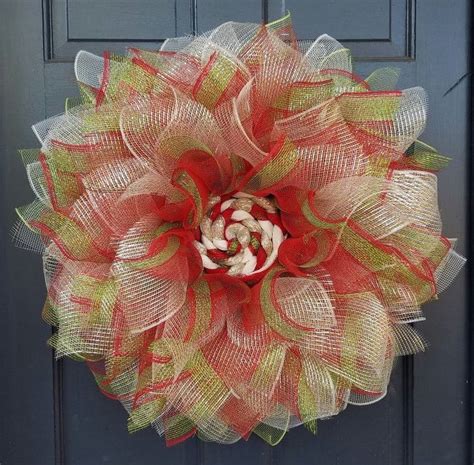 Deco Mesh Christmas Flower Wreath Tutorial Decorative Mesh Wreaths