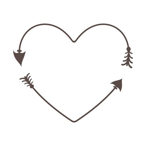 Hipster Heart Arrow Frame Arrows In Boho Style Tribal Arrows 22386246 Png