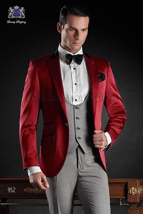 Bespoke Red Tuxedo Suit Style 952 Mario Moreno Moyano Prom Suits For