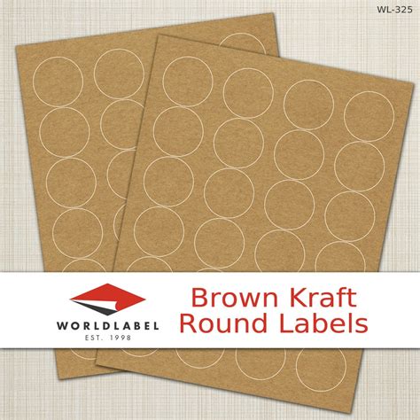 Items Similar To 167 Round Brown Kraft Labels 25 Sheets 24 Labels