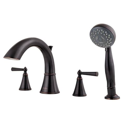 Pfister Saxton Tuscan Bronze 2 Handle Fixed Deck Mount Bathtub Faucet Roman Tub Faucets Roman