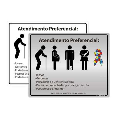 Placa Atendimento Preferencial Rio De Janeiro