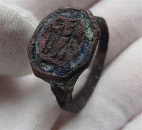 Medieval Time Of Crusader Knights Bronze Ring With Remains Catawiki