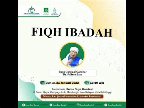 Fiqh Ibadah Kedudukan Niat Jum At Januari Buya Gusrizal