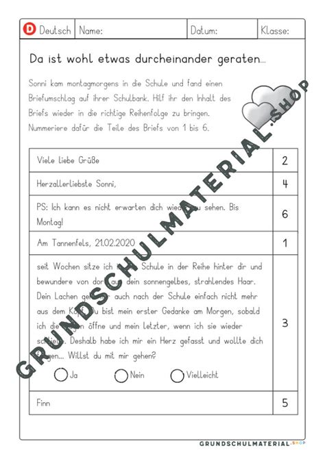 Grundschule Brief Schreiben Reihenfolge Und Aufbau Eines Briefs