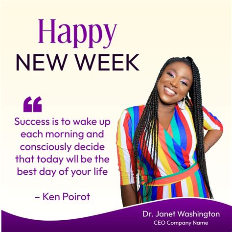 happy  week message template postermywall