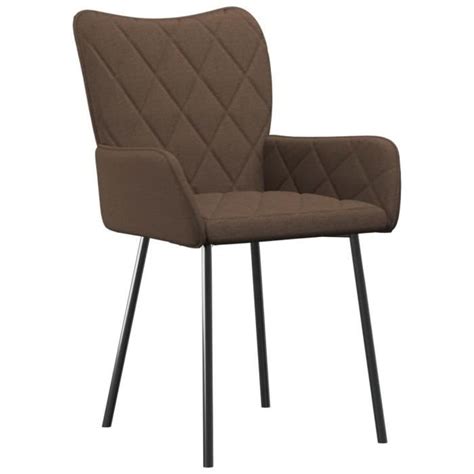 BOH Chaises de salle à manger 2 pcs Marron Tissu NOUVEAU Cdiscount Maison