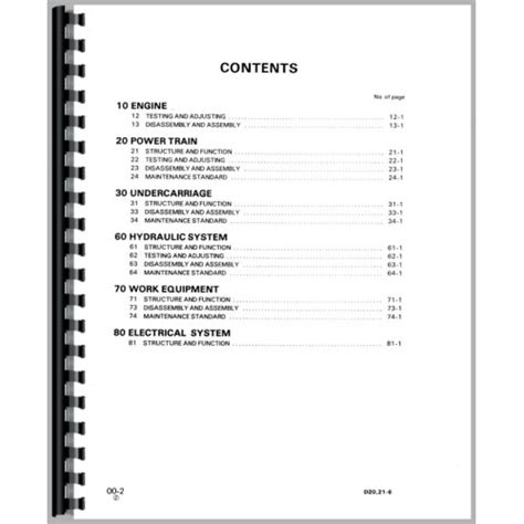 Komatsu D20P 6 Crawler Service Manual SN 60001 And Up Chassis