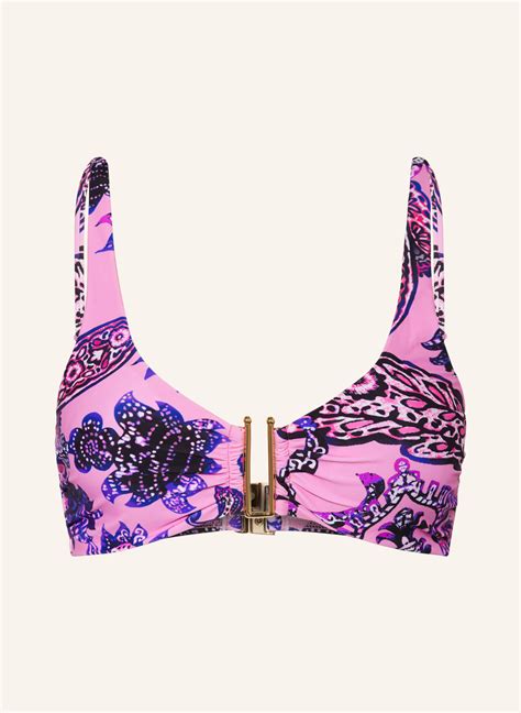 Hot Stuff B Gel Bikini Top In Rosa Schwarz Lila