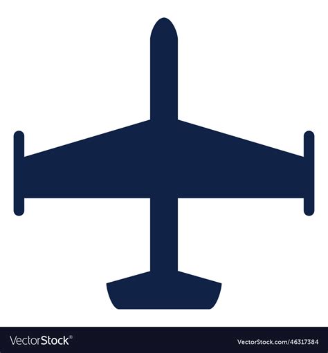 Airplane top view silhouette Royalty Free Vector Image