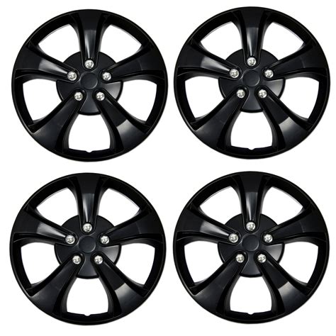 Tuningpros Wsc B Set Of Matte Black Hubcaps Hub Caps