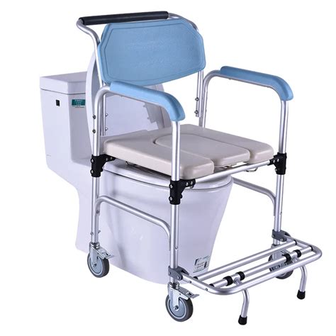 Bathroom Chair 3 In 1 Commode Aluminum Alloy Wheelchair Home Furniture