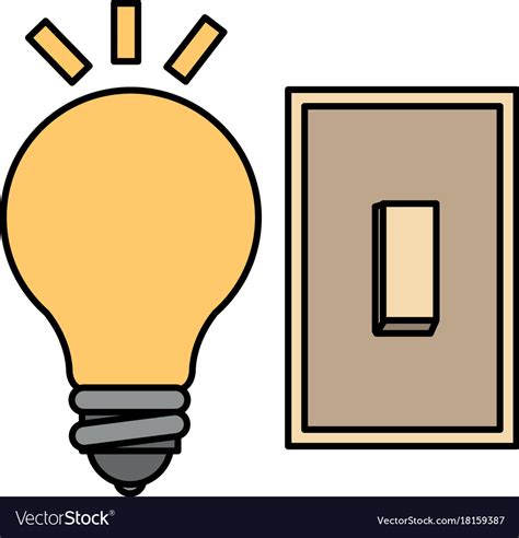 Bulb Light With Switch Royalty Free Vector Image