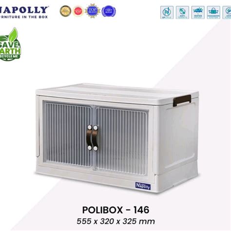 Jual Lemari Rak 1 Susun Lipat Serbaguna Bisa Ditumpuk Polybox 146