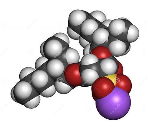 Docusate Sodium Dioctyl Sodium Sulfosuccinate Stool Softener Drug Molecule Laxative Atoms