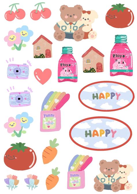 Aesthetic Sticker Pack Template Korean Printable Aesthetic Off