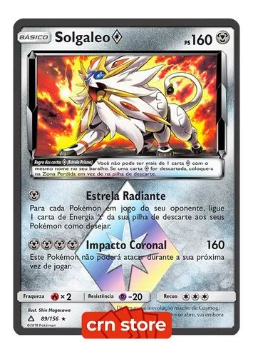 Carta Pokémon Lendário Solgaleo Prisma 89 156 Ultra Prisma