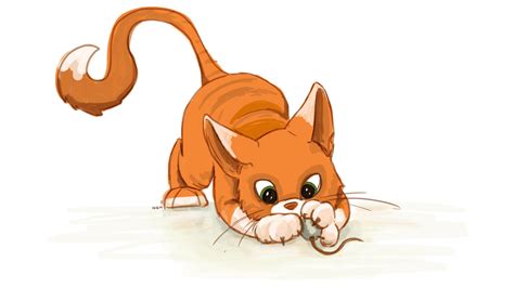 Nicoles Art Adding Play To The Everyday Cat Catching A Mouse