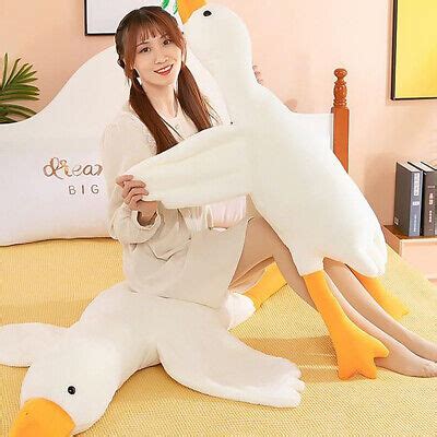 Cute Big White Goose Plush Toy Kawaii Huge Duck Sleep Pillow Cushion