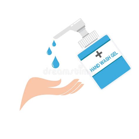 Disinfection Hand Sanitizer Bottle Washing Gel Vector Illustration