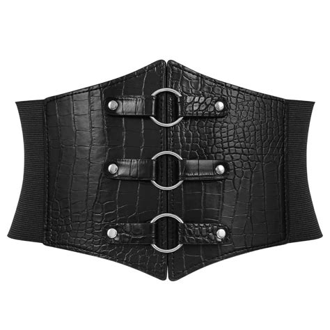 Jasgood Women Corset Belts Wide Elastic Waspie Black Waist Belt For