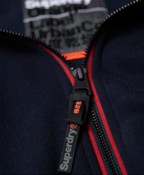 Mens Orange Label Urban Zip Hoodie In Highland Navy Superdry Uk