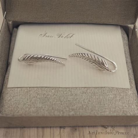 Sterling Silver Feather Earrings Aching Arms