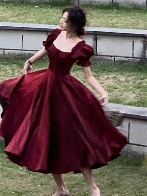 Robe De Soir E Fran Aise Vintage Bordeaux Pour Femmes Robe De