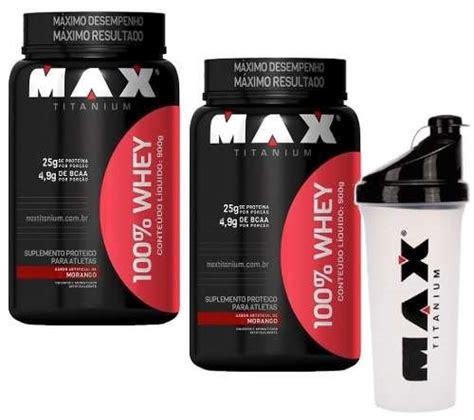 Kit 2 X 100 Pure Whey 900g Max Titanium Promoção Coquet R 191 84 Em Mercado Livre