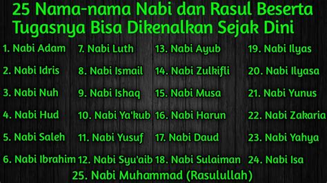 25 Nama Nama Nabi Dan Rasul Beserta Tugasnya Bisa Dikenalkan Sejak Dini