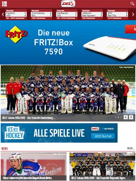 Portfolio - Websites - Deutsche Eishockey Liga 2 - Urban Media