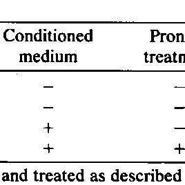 conditioned medium  inactivated  treatment  table