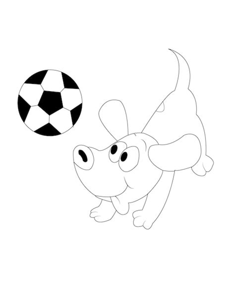 Premium Vector A Dog Playing With A Soccer Ball Vector Art And