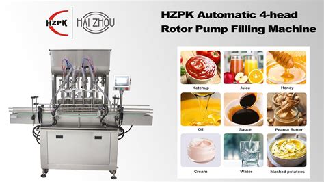 Hzpk Automatic Mashed Potato Paste Head Rotor Pump Filling Machine