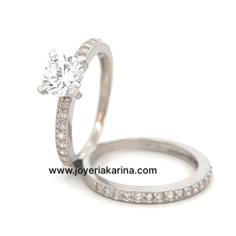 Anillo De Compromiso En Oro Blanco K Joyeria Karina